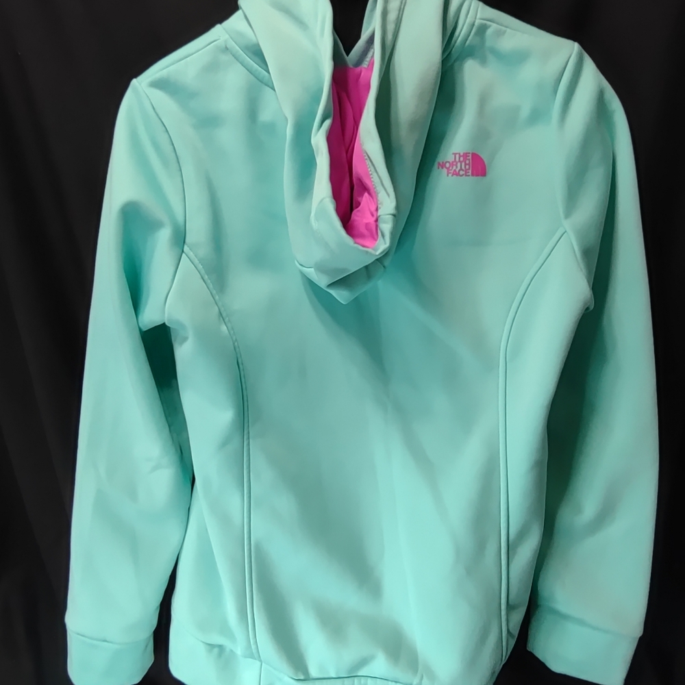 North face sweater pull over Teal and pink. Retails $55 - Picture 2 of 4